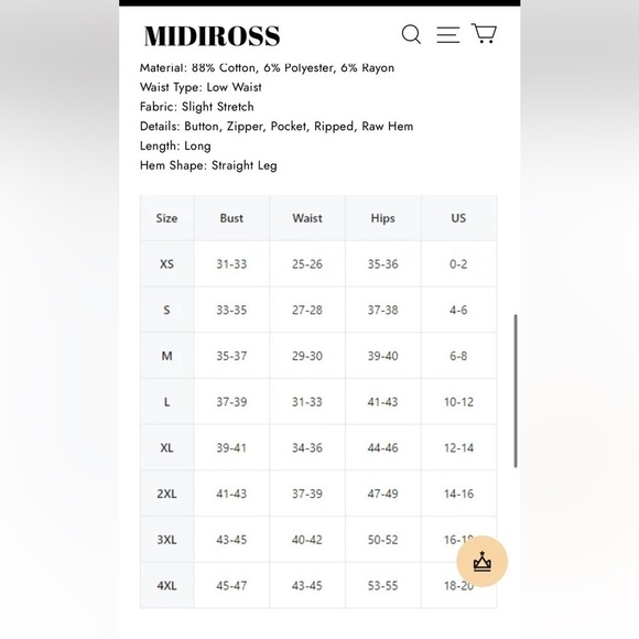 Midiross Women's Ripped Low Waist Straight Leg Jeans Dark Blue plus size 2XL new - Picture 3 of 3